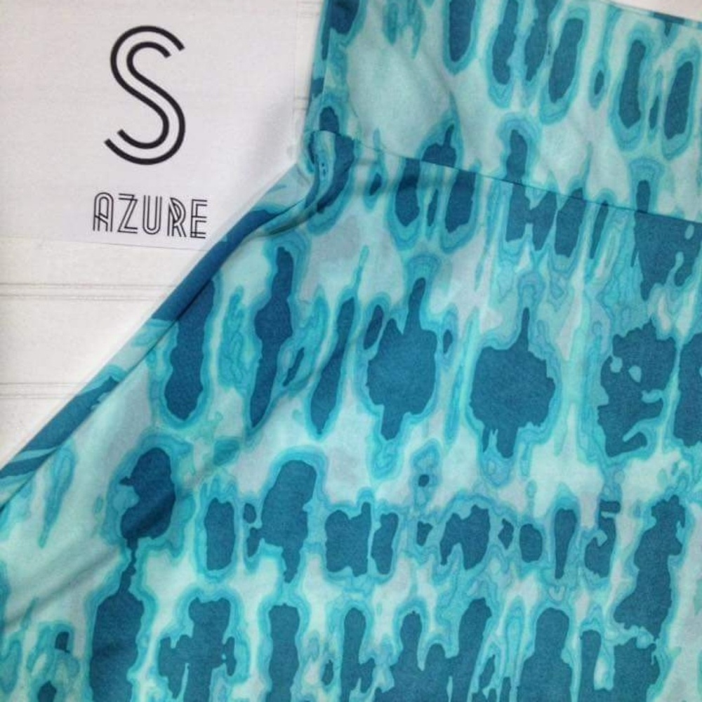 New lularoe tie dye azure midi skirt S